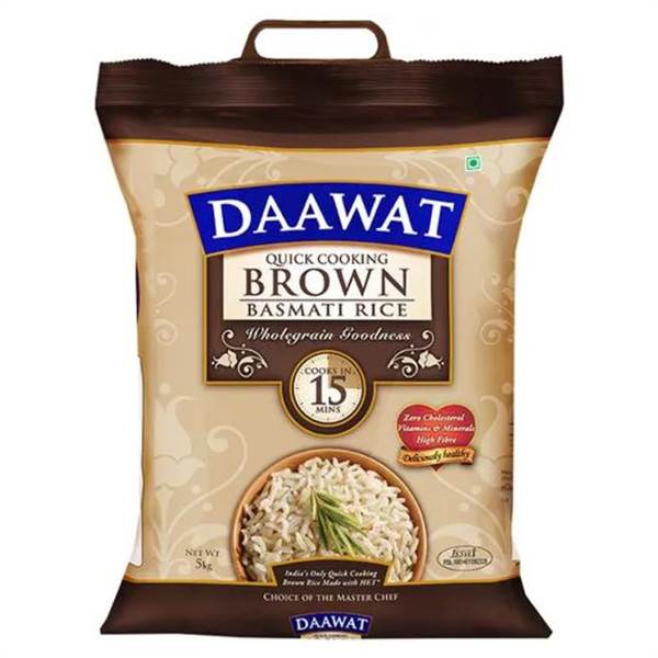 Daawat Brown Basmati Rice Poly Pouch - 5 Kg